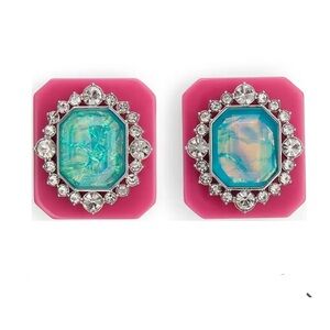 Kurt Geiger Stone Gem Resin Statement Stud Earrings